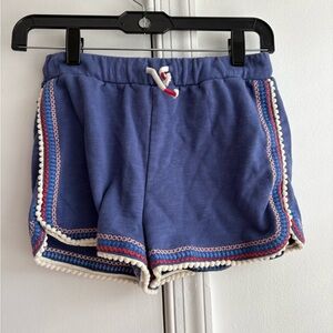 Mini Boden Drawstring Waist Shorts with Pom-Pom Trim 12Y